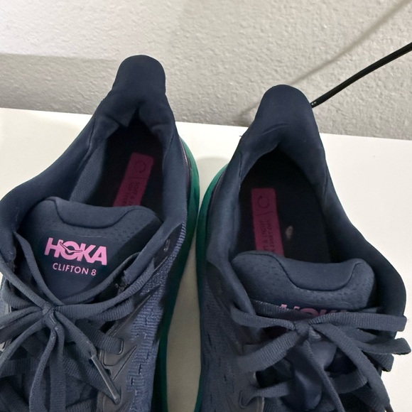 Hoka Dark Blue and Aqua Running Shoes - Picture 5 of 7